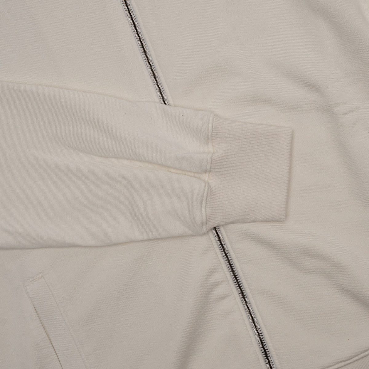 $1850 ISAIA NAPOLI White Full Zip Track Jacket Jersey Cotton - Silk Size S