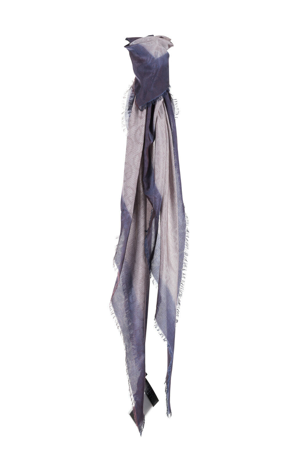 425$ GIORGIO ARMANI Black Label Triangle Foulard Scarf Logo Violet Silk Mix