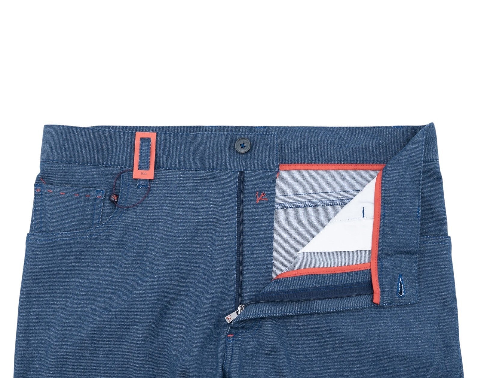 750$ ISAIA NAPOLI Blue 5 Pockets Casual Pant Comfort Cotton 32 US / 48 EU R