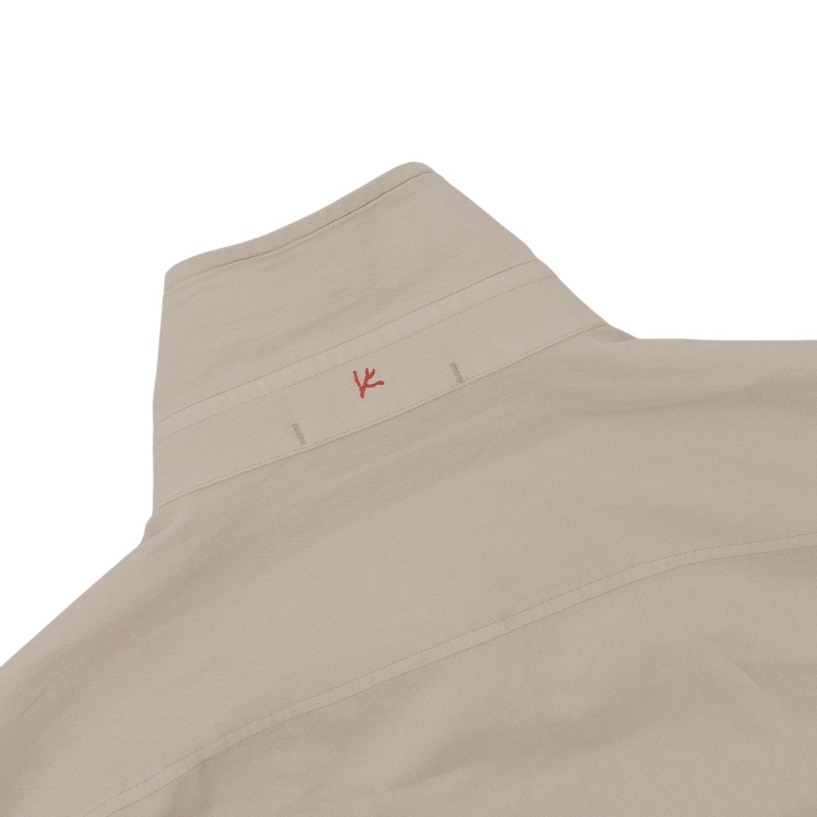 $1300 ISAIA NAPOLI Light Beige Hand-Sewn Overshirt Jacket Cotton Silk Size XXL