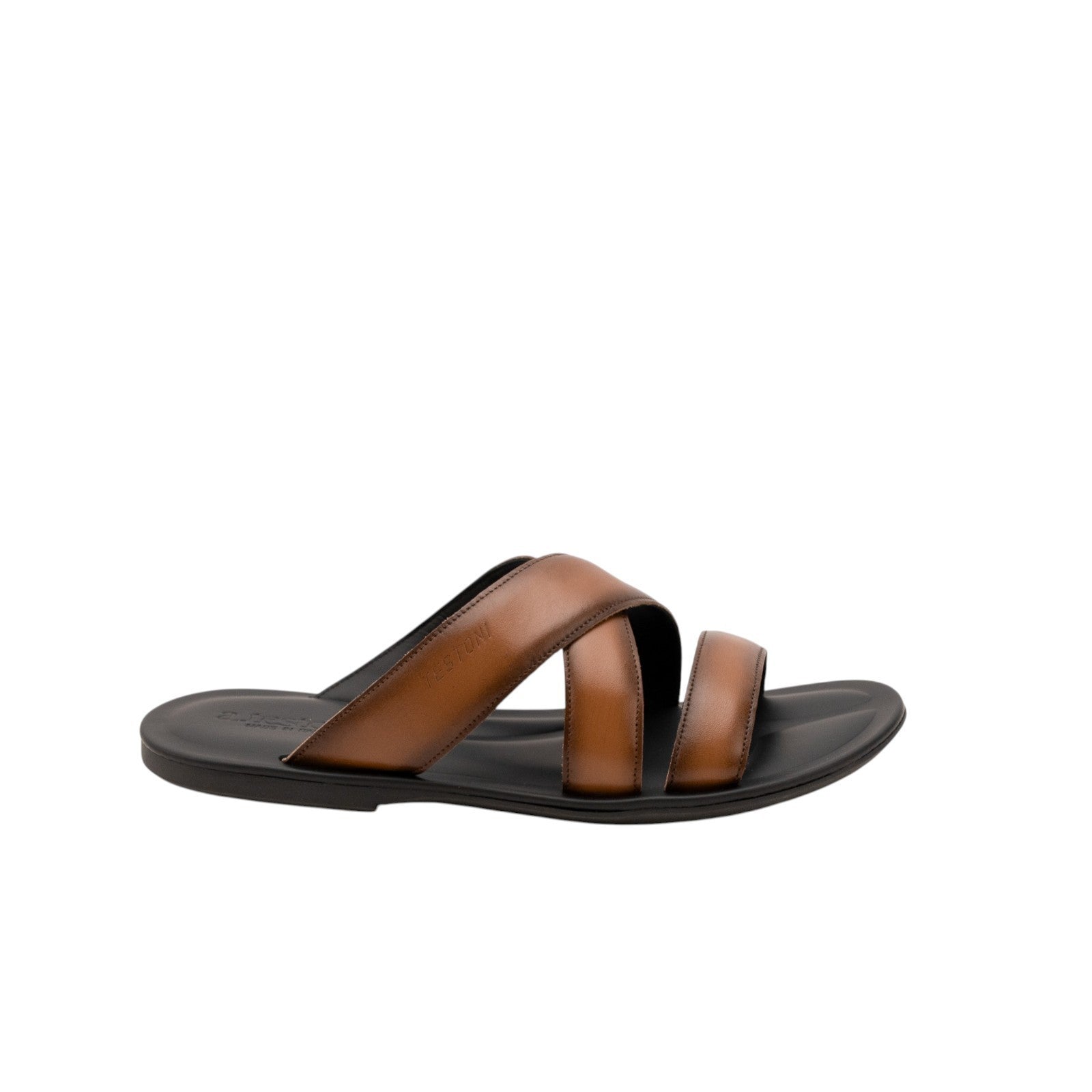 650$ TESTONI Sandal Flat Calf Caramel
