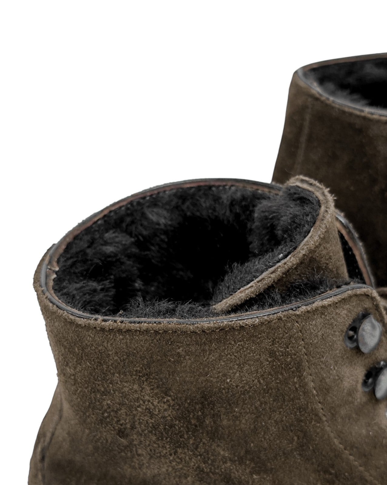 1450$ TESTONI "Aosta" Combat Zip Top Suede Calf / Fur Lining 8 UK / 9 US / 42 IT