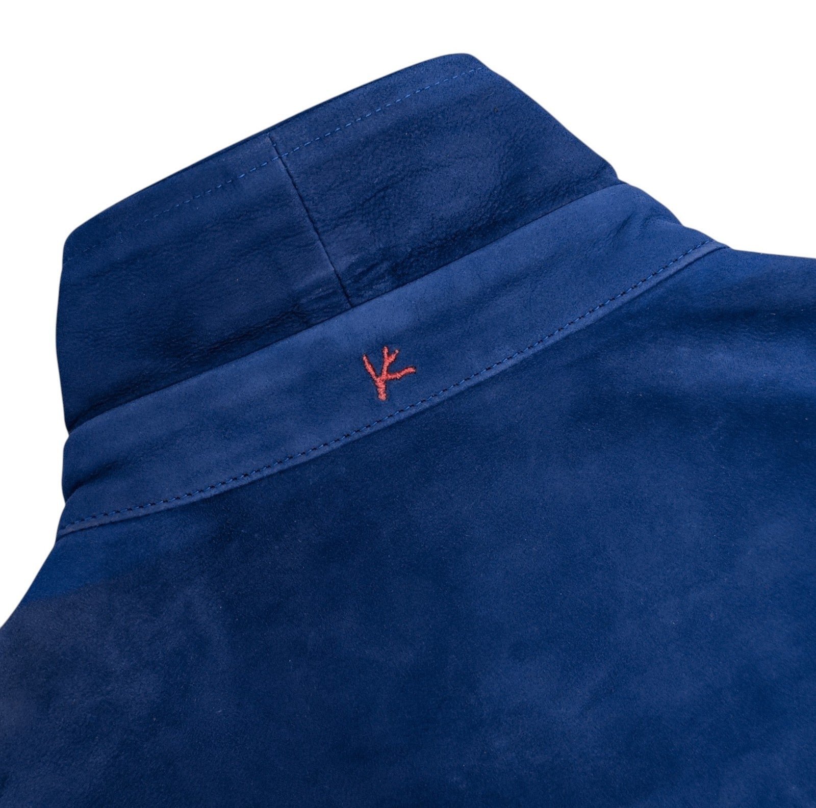 5500$ ISAIA NAPOLI Blue Overshirt Jacket 100% Suede Lambskin Leather