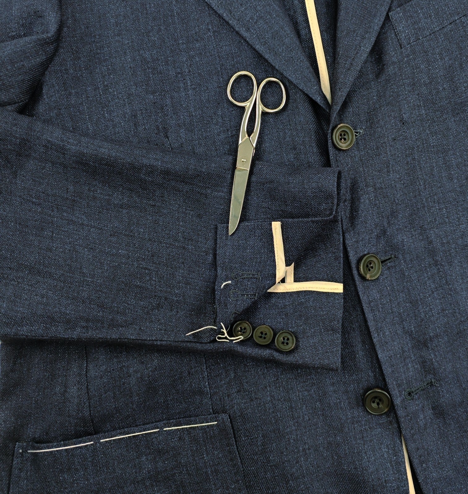 $1650 RUBINACCI NAPOLI Blue Unlined Jacket Sport Coat  100% Linen 42 US 52 EU