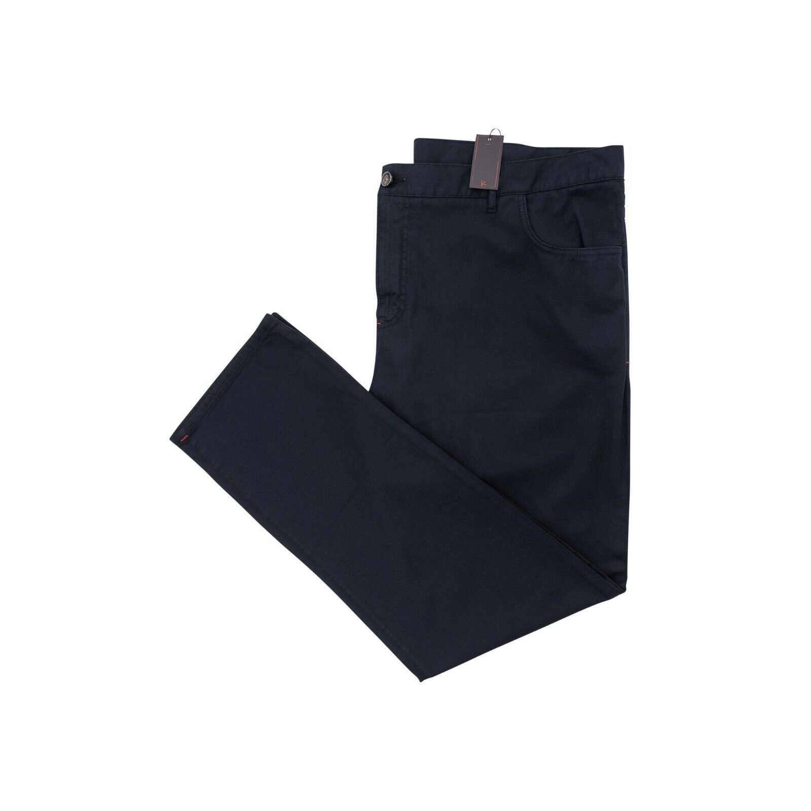 690$ ISAIA NAPOLI Blue Navy 5 Pockets Trousers Pant Cotton 44 US / 60 EU