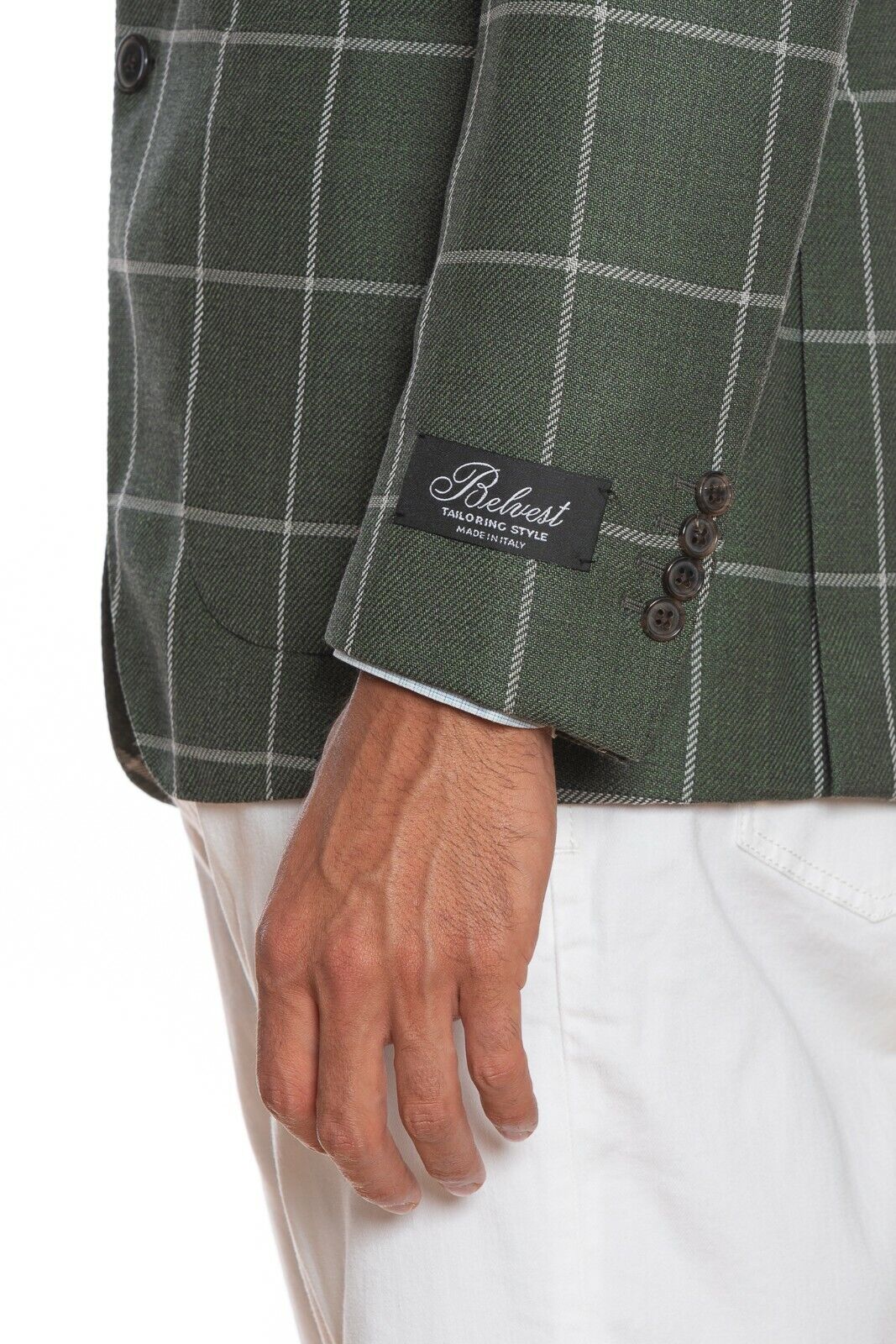 2100$ BELVEST Jacket Dark Green Checks Light Wool Drop 7 JACKETINTHEBOX Edition