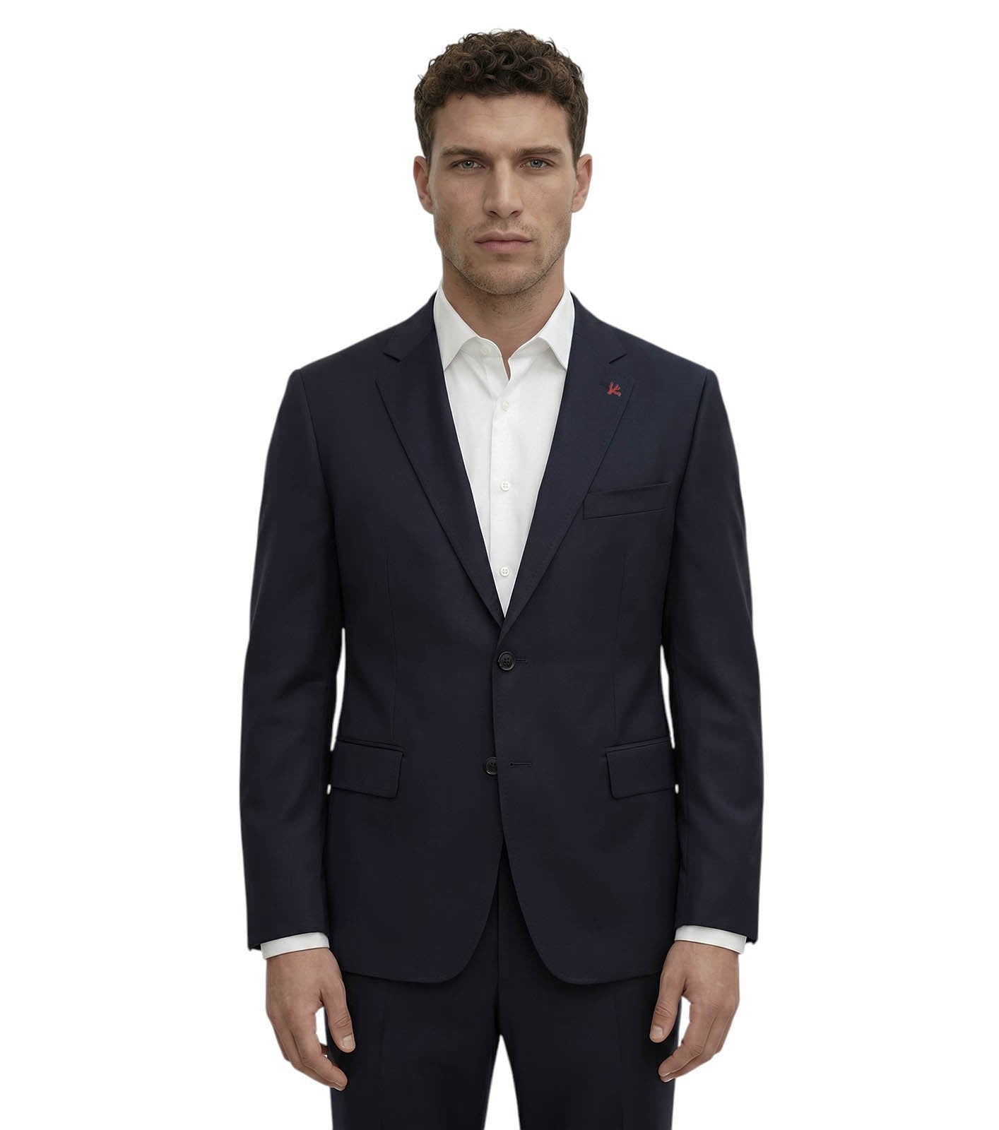 $6900 ISAIA NAPOLI Blue Midnight Solid Hand-Sewn Suit Wool 38 US / 48 EU 8R