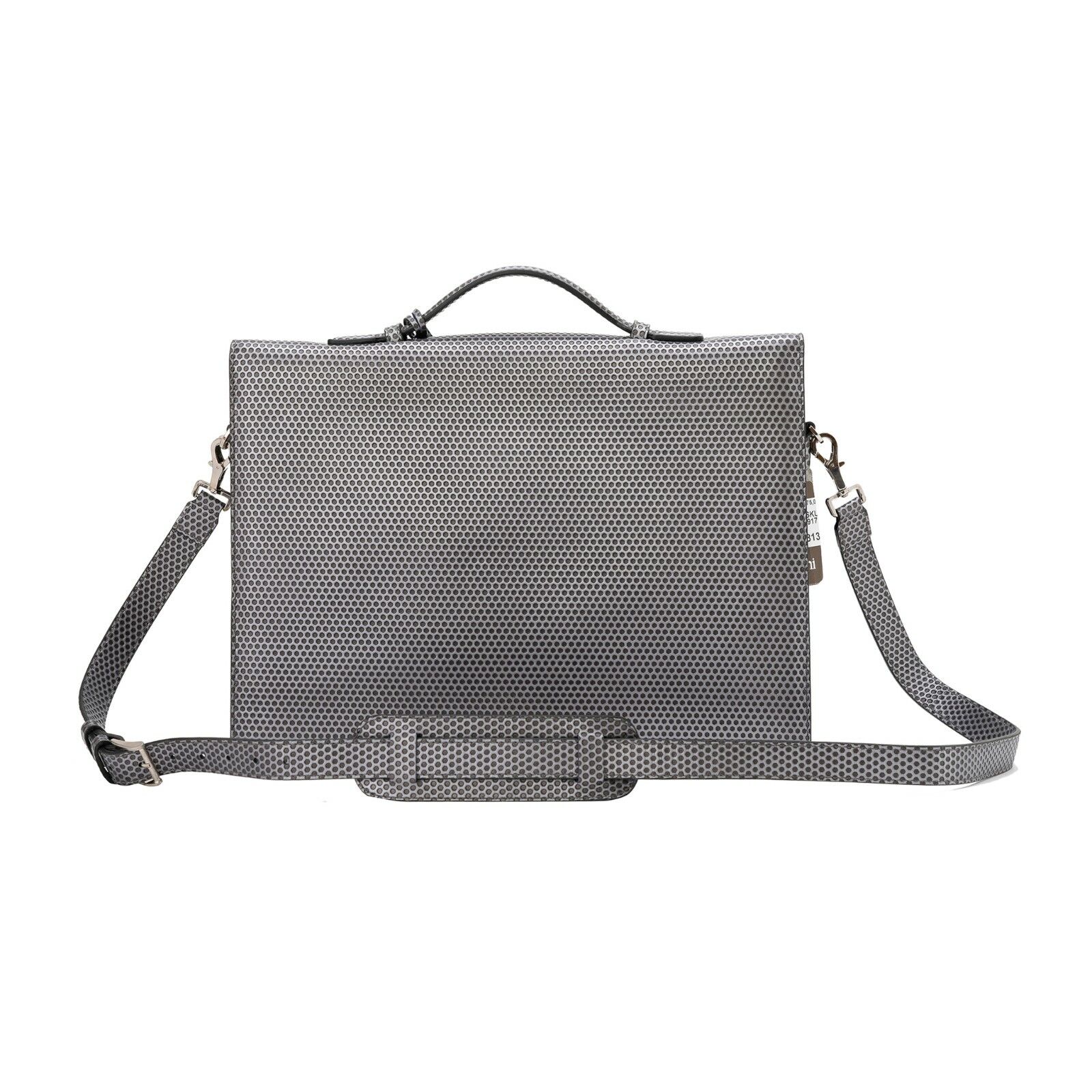 $1290 Testoni Bologna Metal Briefcase PC Case Honeycomb Luxury Calf 