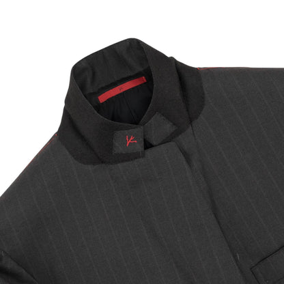 $6850 ISAIA NAPOLI "Gregorio" Dark Gray Suit Hand-Sewn Fine Wool Striped