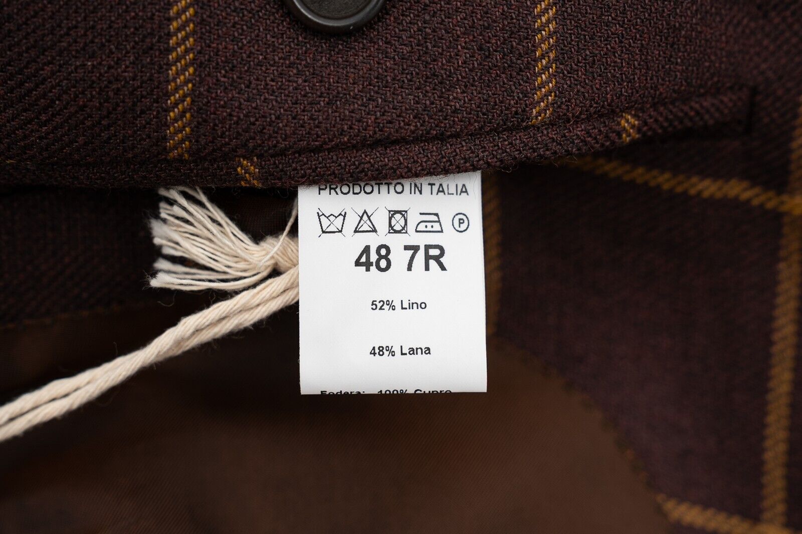 $1500 EIDOS by ISAIA NAPOLI Burgundy Windowpane Jacket Sport Coat Wool / Linen