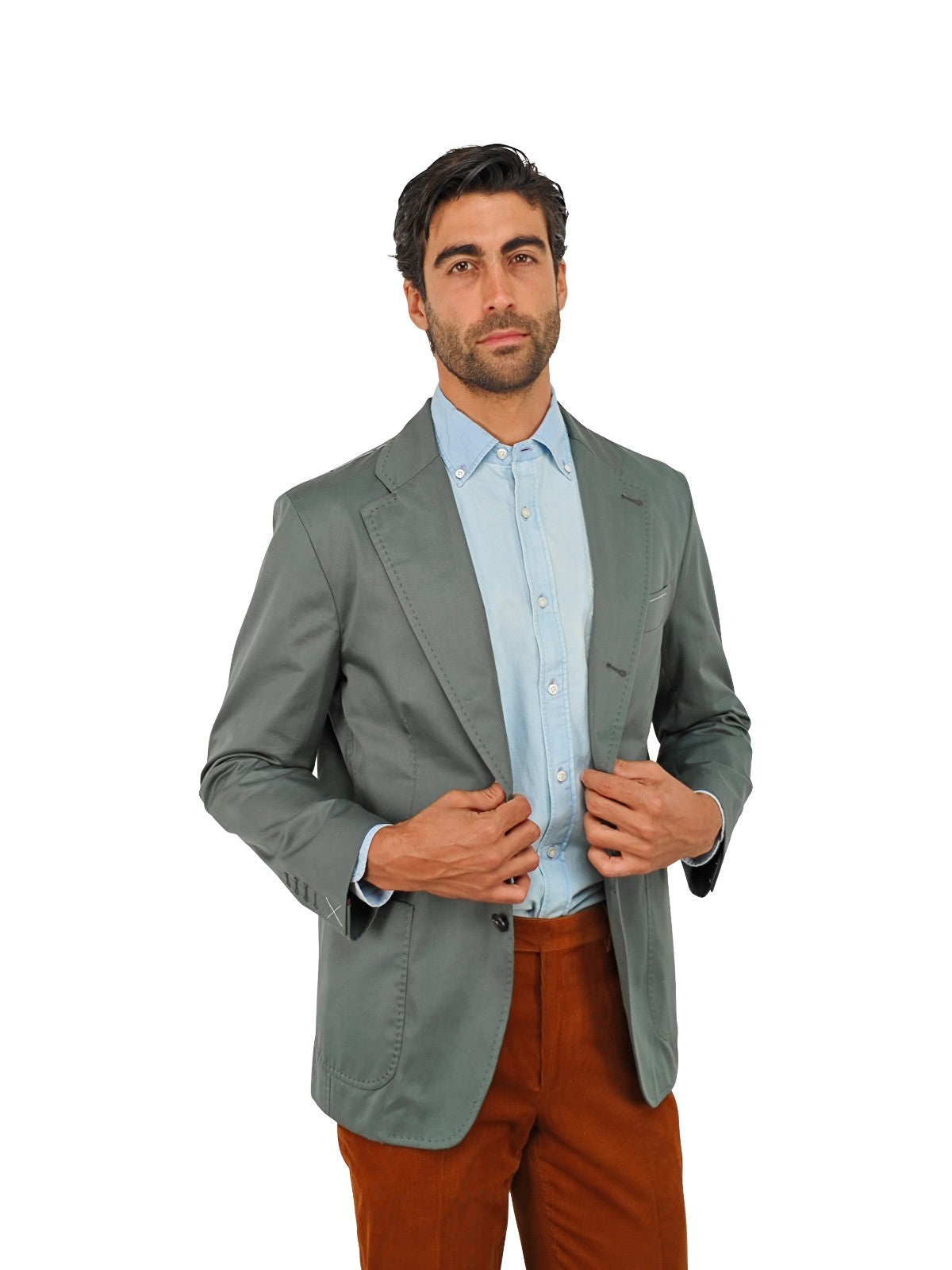 $1690 RUBINACCI NAPOLI Green Off Single Breasted Jacket Cotton