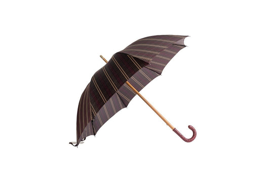 MARIO TALARICO NAPOLI Plaid Umbrella Handmade Real "OSTRICH" Handle