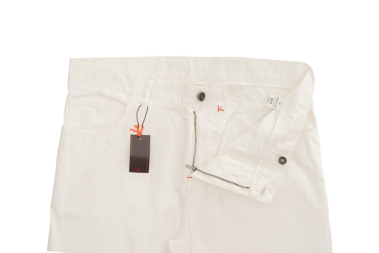 650$ ISAIA NAPOLI White 5 Pockets Trousers Casual Sport Pant Cotton