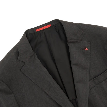 $6850 ISAIA NAPOLI "Capri" Gray Suit Hand-Sewn Fine Wool Herringbone