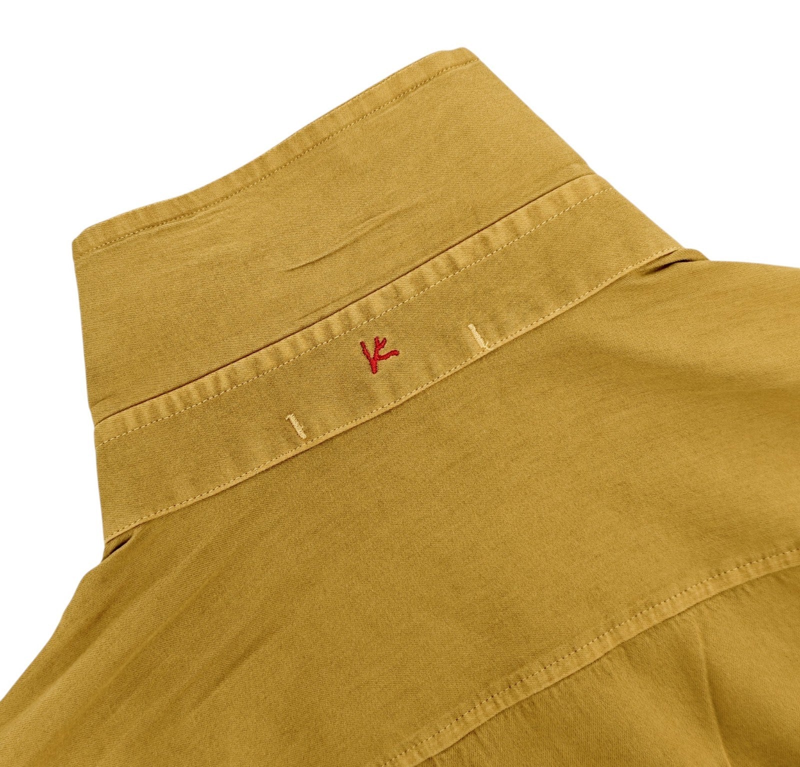 $1250 ISAIA NAPOLI Mustard Hand-Sewn Overshirt Jacket Cotton - Silk