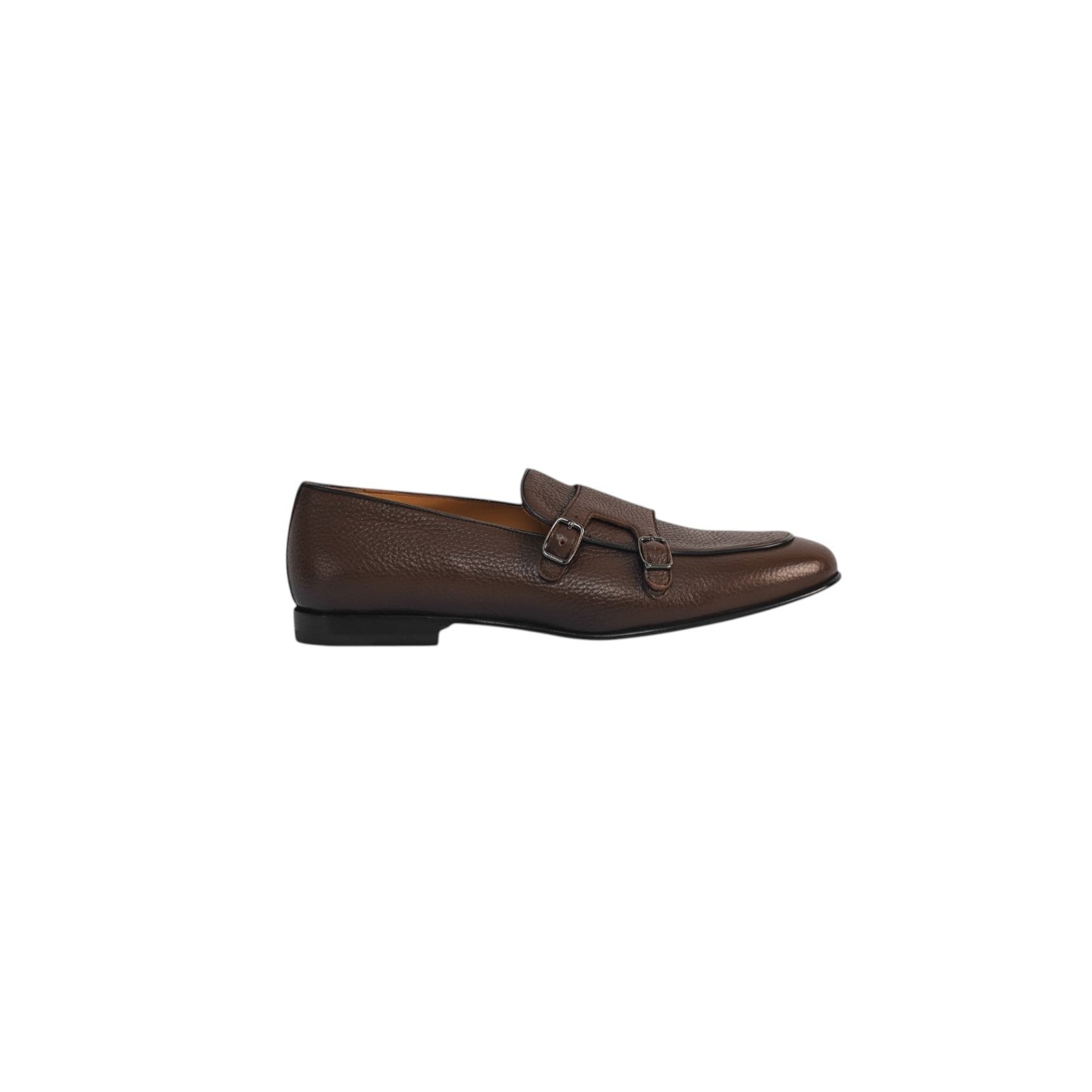 1400$ TESTONI "Portonovo" Double Monk Shoes Cigar Deerskin 8 UK / 9 US / 42 IT