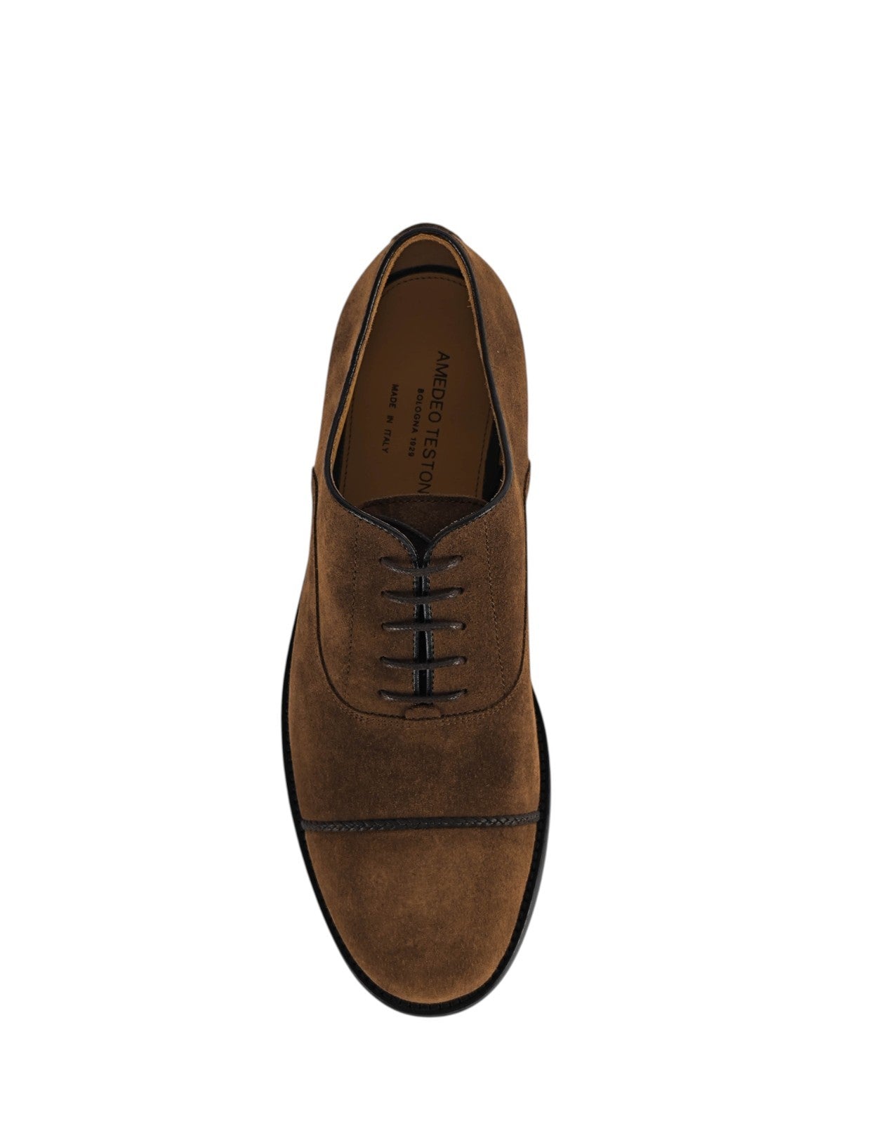 1200$ TESTONI 1929 "Numana" Oxford Shoes Suede Calf Cigar Brown  8 UK 9 US 42 IT
