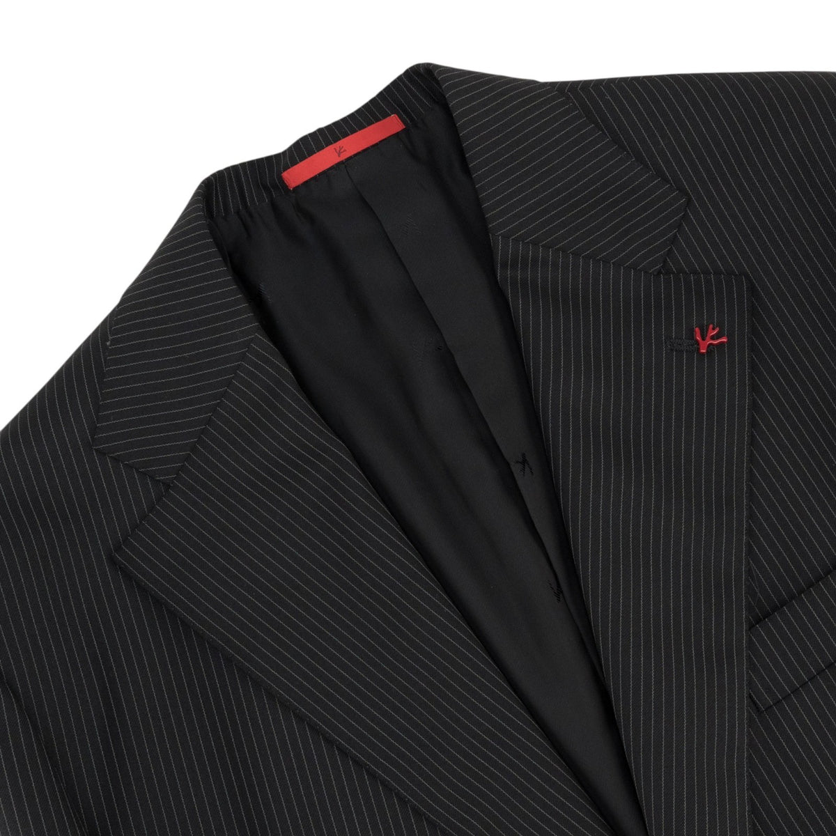 $6600 ISAIA NAPOLI "Marechiaro" Black Suit Fine Wool 4 Season 46 US / 56 EU 8R