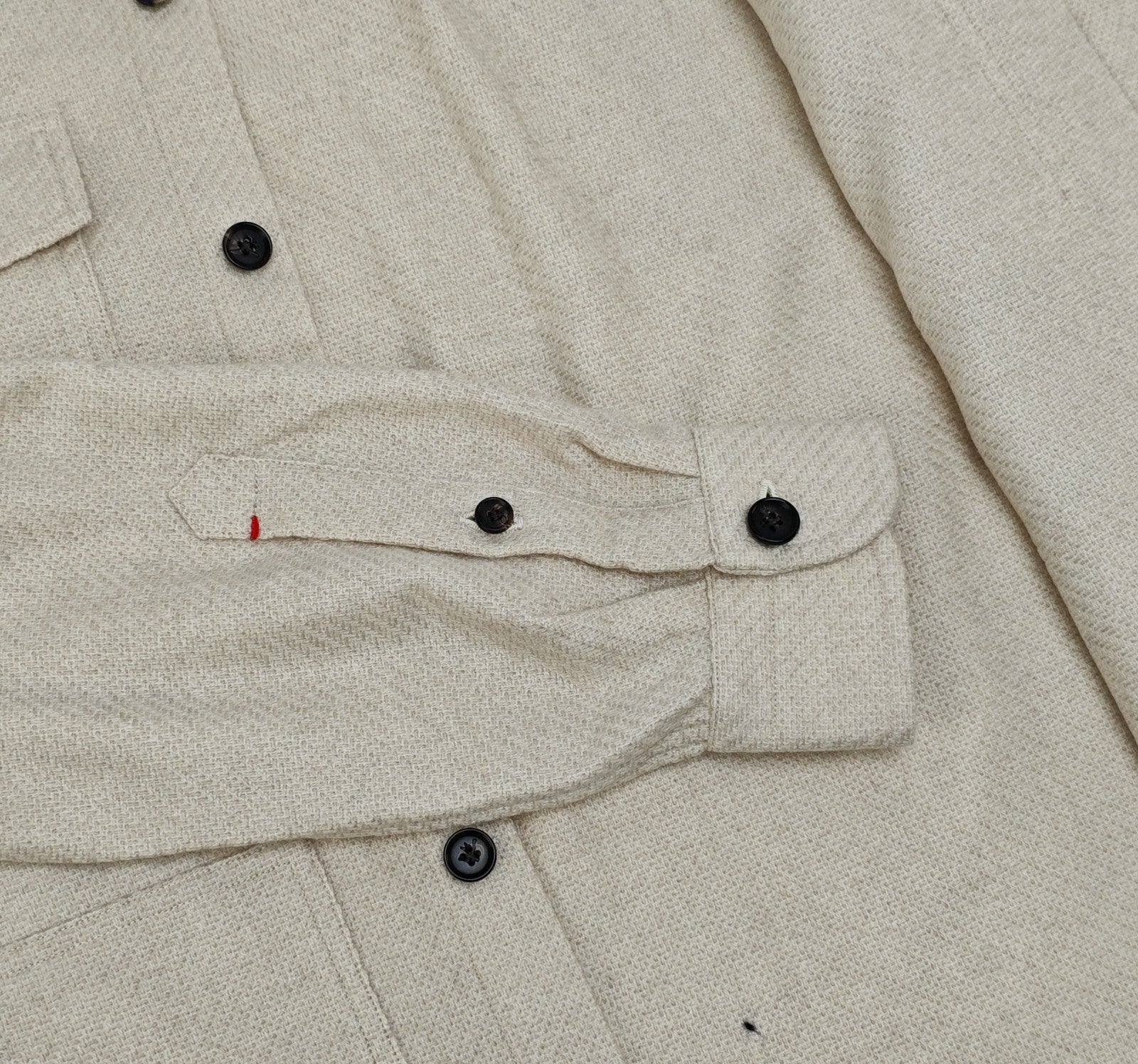 $3800 ISAIA NAPOLI Ivory Hand-Sewn Overshirt Jacket 100% Cashmere