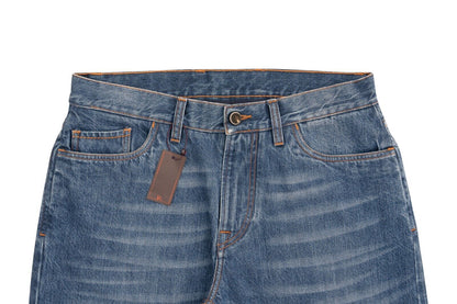 690$ ISAIA NAPOLI Blue Denim Jeans Trousers Pant Regular Cotton Made in Italy