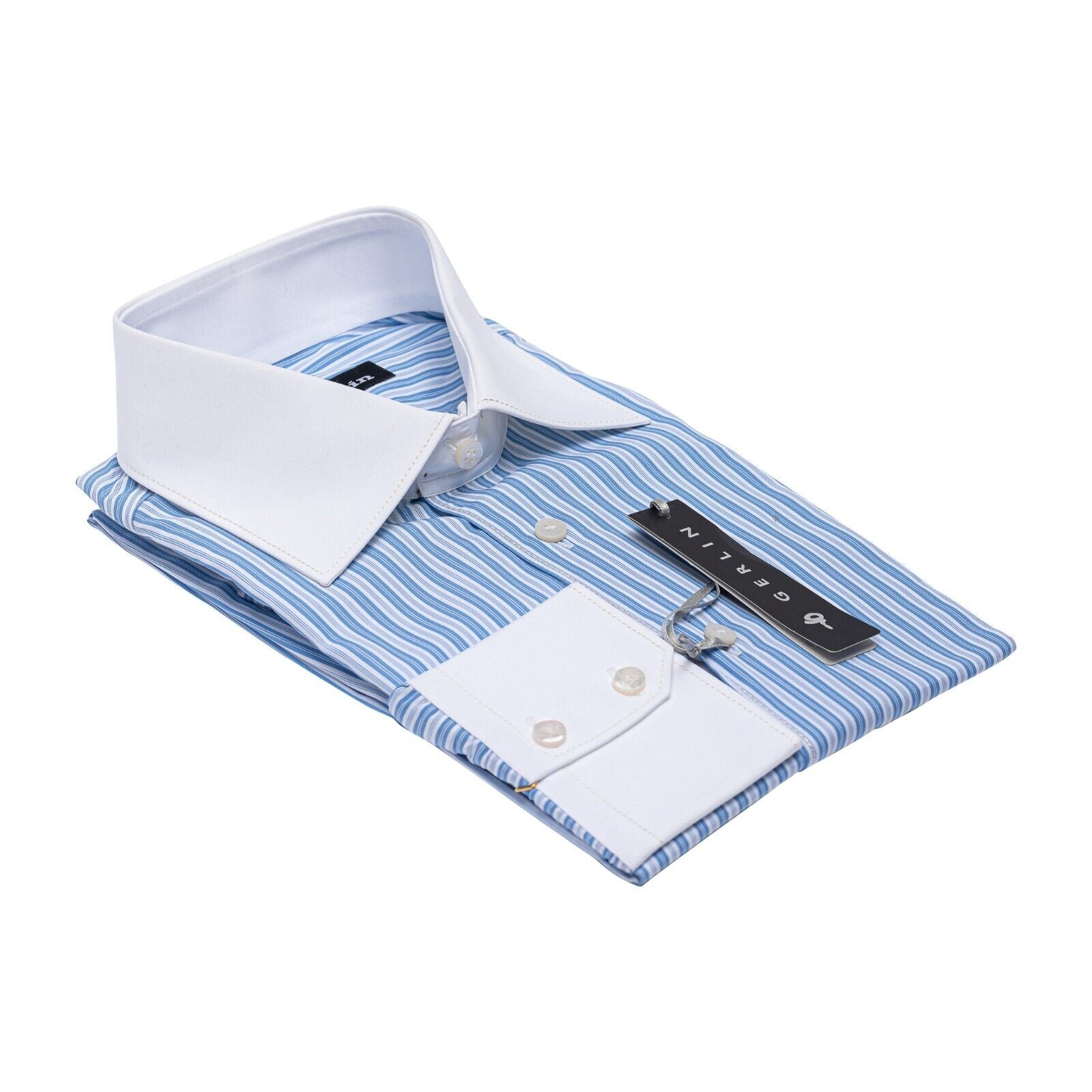 690$ ITALIAN LUXURY GERLIN Shirt Blue Cotton 16 - 41 9E BIJAN