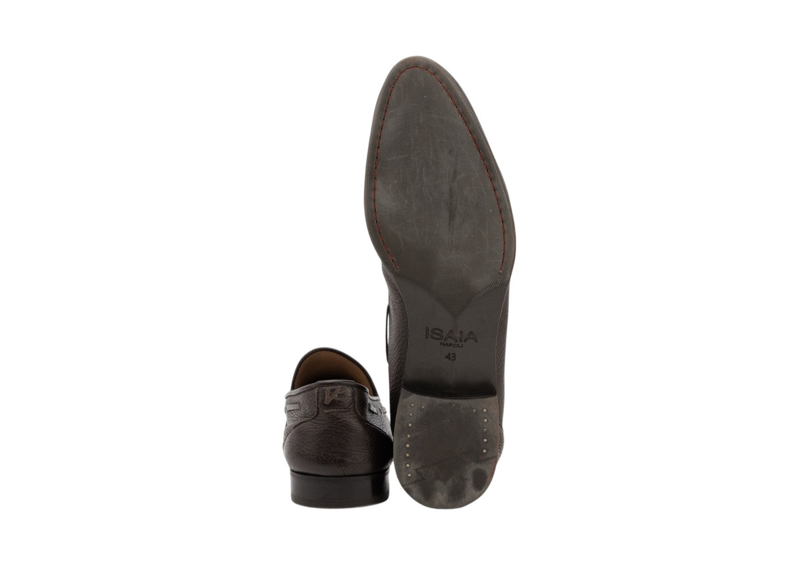 ISAIA NAPOLI Brown Deerskin Tassel Loafers Shoes Leather 9 UK / 10 US / 43 IT