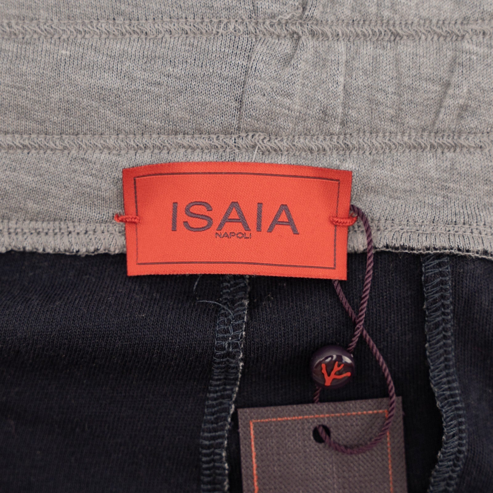 1550$ ISAIA Gray Drawstring Sartorial Track Pant Jersey Cotton / Silk Size XL