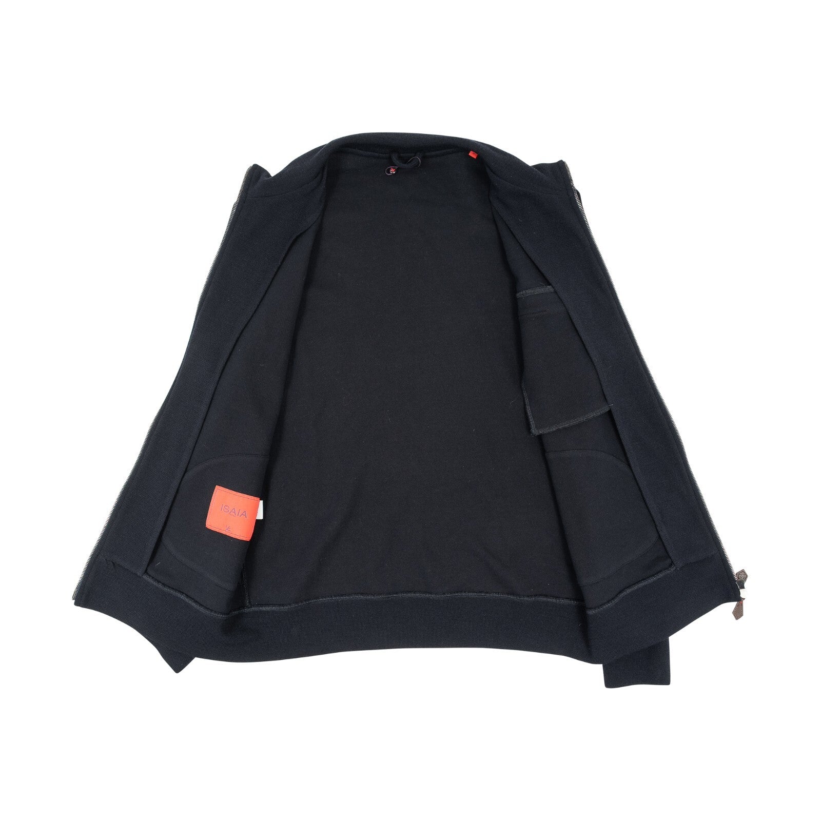 1600$ ISAIA NAPOLI Blue Navy Full Zip Track Jacket Cardigan Wool Cotton Size M