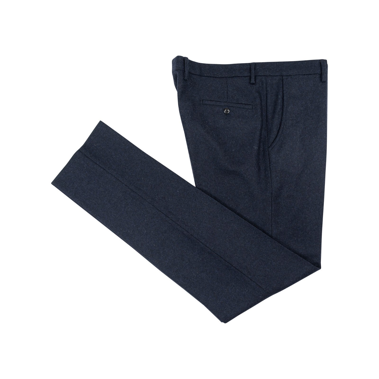 670$ RUBINACCI NAPOLI "Luca" Blue Navy  Pant Flannel Wool  40 US / 56 EU
