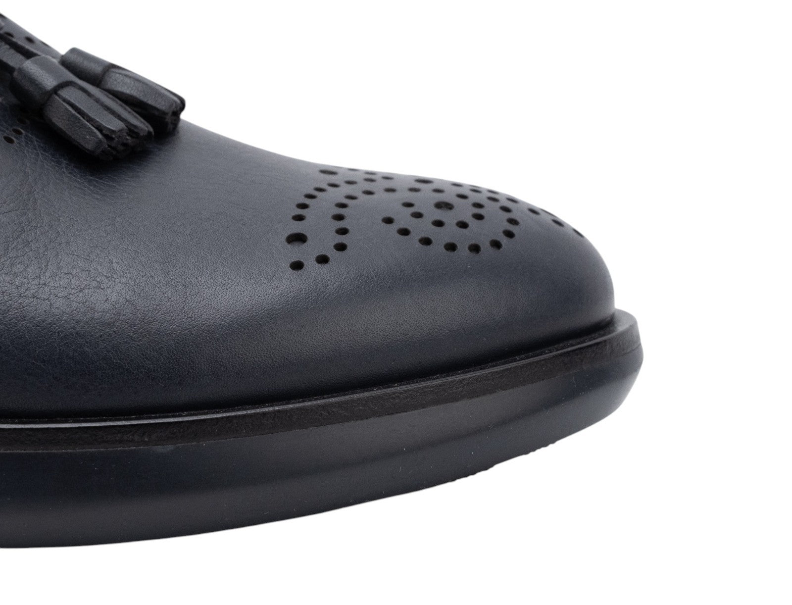 1020$ GIORGIO ARMANI Shoes Tassel Loafers Brogue Blue Leather 6 UK  7 US  40 IT