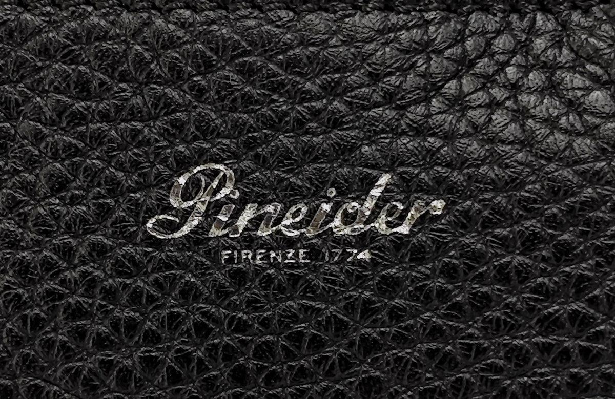 1950$ PINEIDER FIRENZE "Bottolato" Grain Calf Shoulder Travel Duffle Bag Black