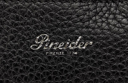 1950$ PINEIDER FIRENZE "Bottolato" Grain Calf Shoulder Travel Duffle Bag Black