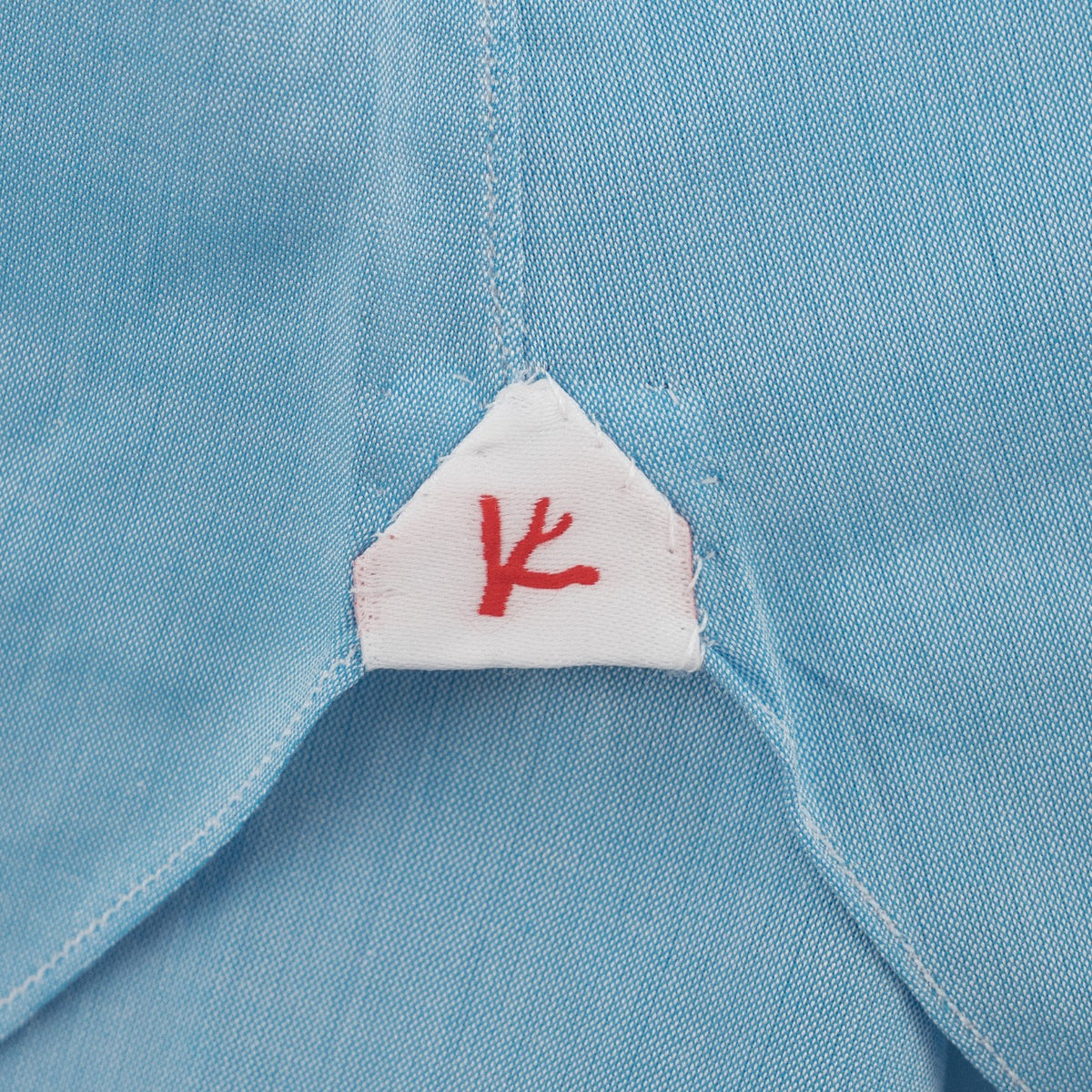 750$ ISAIA "Mix" Dress Shirt Blue Solid Fine Cotton Hand - Sewn 16.5 - 42