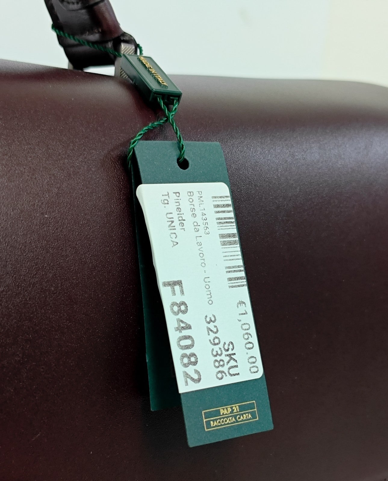 1240$ PINEIDER FIRENZE "Metro Smooth" Calf Briefcase Work Doctor Bag Burgundy