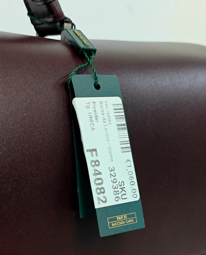 1240$ PINEIDER FIRENZE "Metro Smooth" Calf Briefcase Work Doctor Bag Burgundy