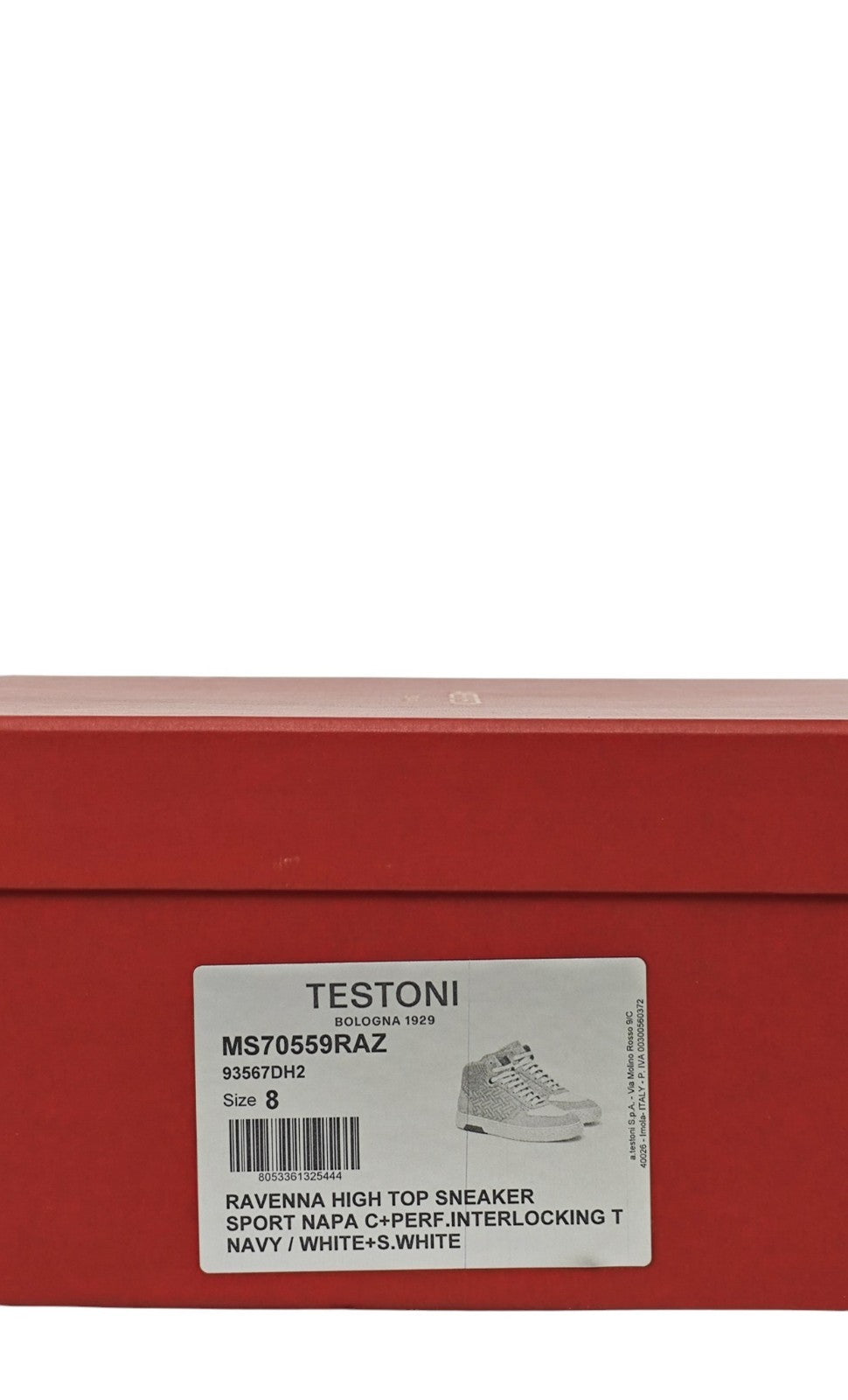 1100$ TESTONI Ravenna High Top Sneaker Perforated Interlock 8 UK / 9  US / 42 IT
