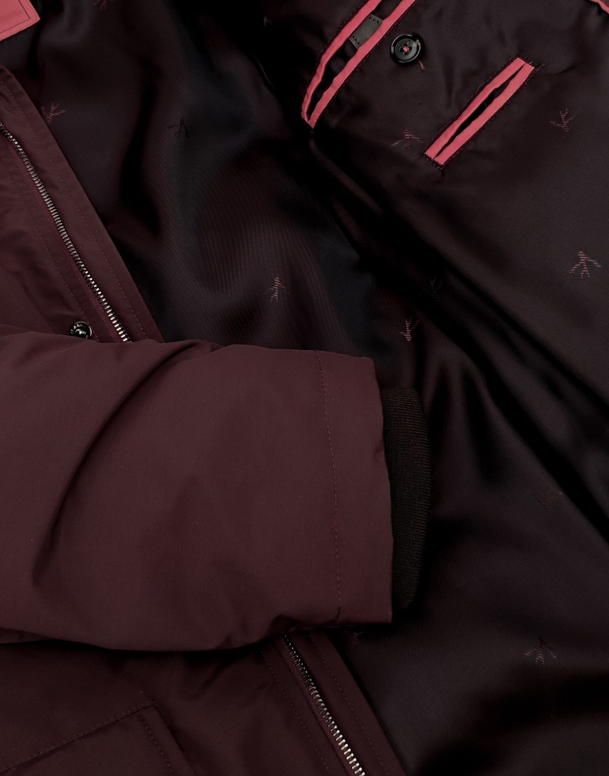 6590$ ISAIA Burgundy Puffer Coat Jacket Techno Wool - Goose Down  38 US / 48 EU