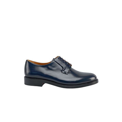 1200$ TESTONI "Vietri" Derby Shoes Brush Off Calf Navy 8 UK / 9 US / 42 IT