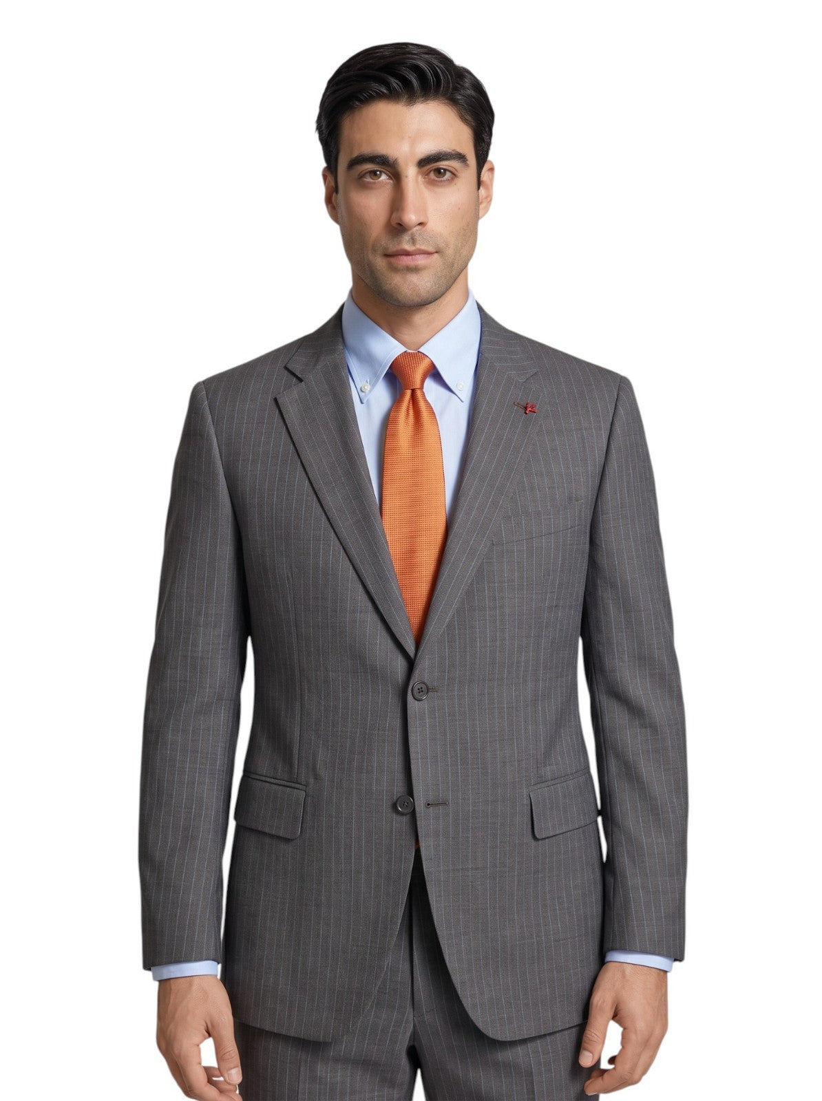 $6790 ISAIA NAPOLI "Gregorio" Gray Suit Hand-Sewn Wool Pinstripe