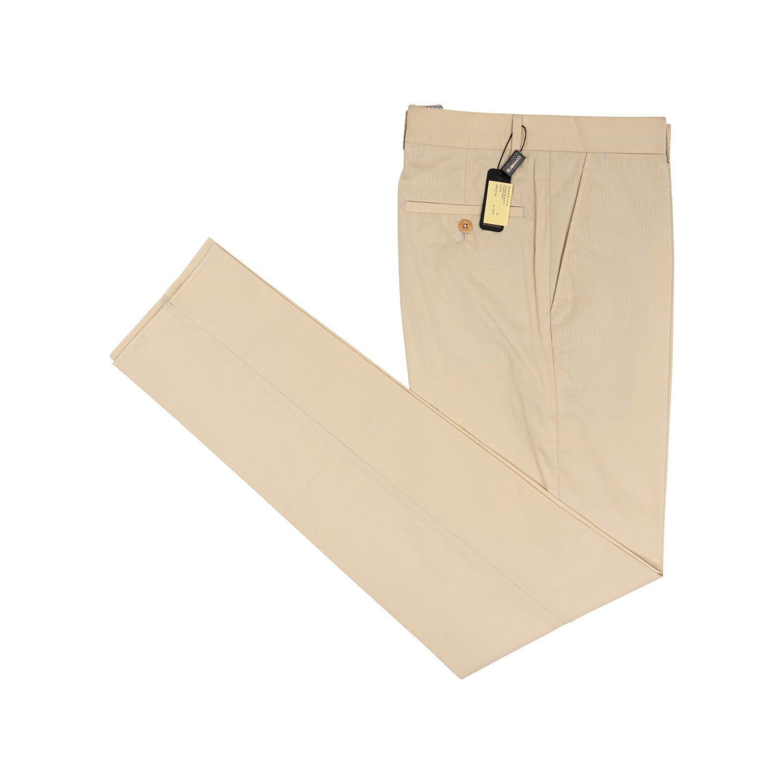 550$ RUBINACCI NAPOLI Beige Cotton Chino Trouser Pant Handmade in Napoli