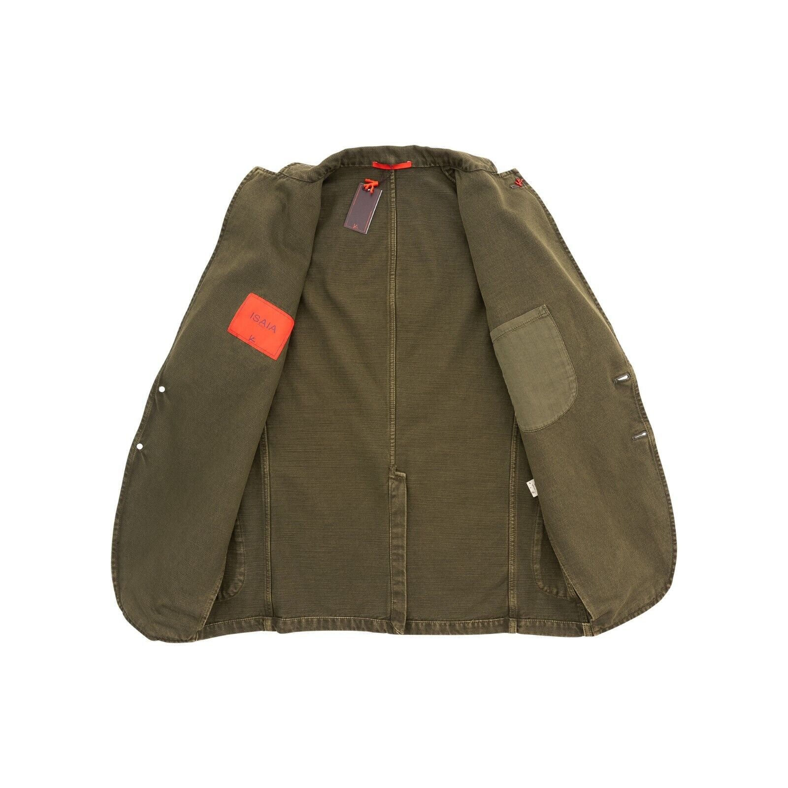 $4400 ISAIA NAPOLI Green Olive Hand-Sewn Sartorial Denim Sport Suit