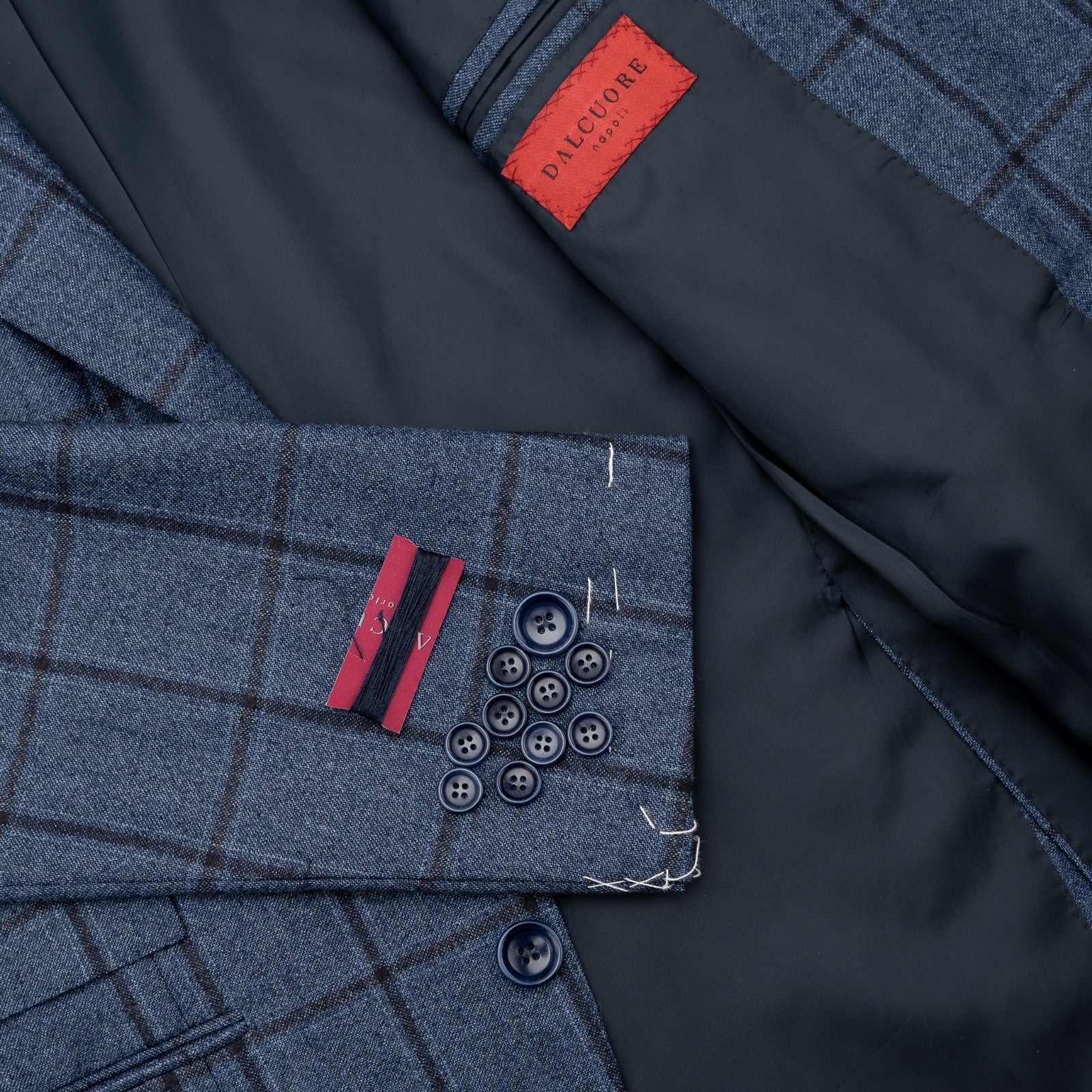 Sartoria DALCUORE NAPOLI Total Hand-Sewn Suit Wool - Cashmere Blue Windowpane