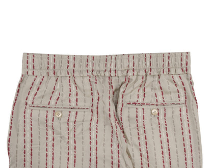 1690$ ISAIA Beige Drawstring Sport Pant 100% Silk Relaxed Fit 32 US / 48 EU