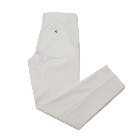 690$ ISAIA NAPOLI White Chino Pant Cotton Slim Fit 34 US / 50 EU