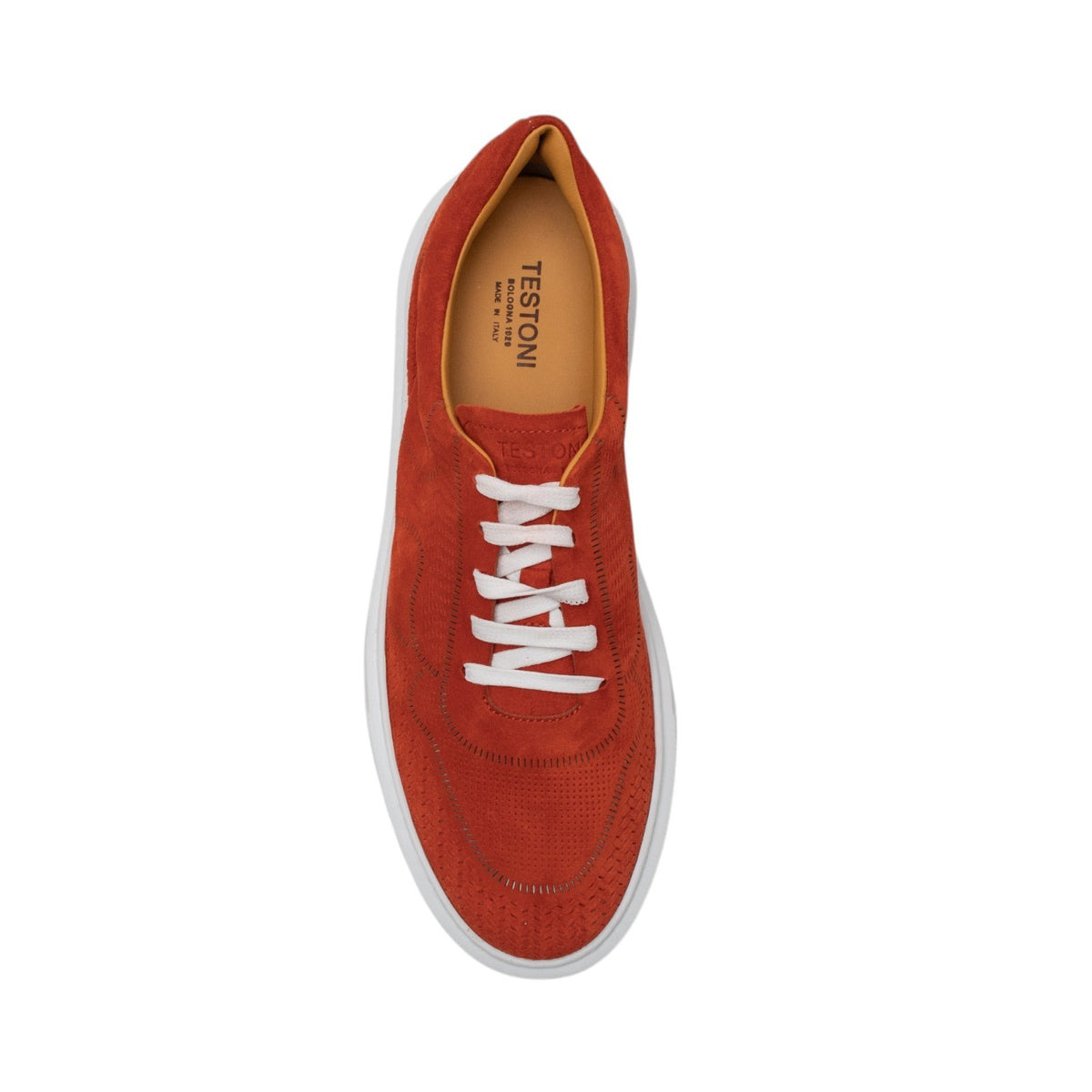 850$ TESTONI "Sassari" Sneaker Unlined Suede Flame 8 UK  / 9 US / 42 IT