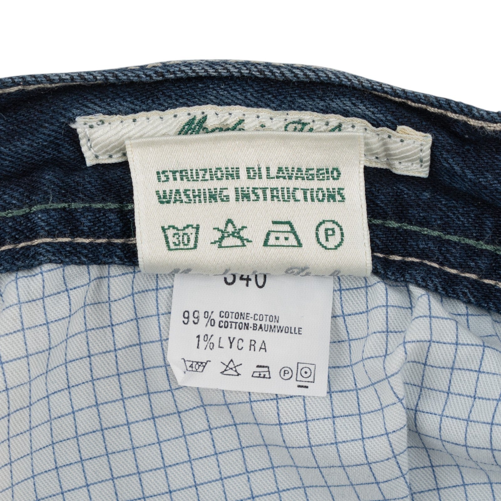 415$ LUIGI BORRELLI NAPOLI Blue Wash Denim Jeans Pant Cotton 34 US / 50 EU