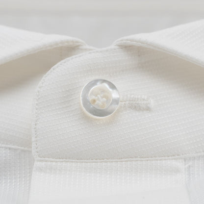 750$ ISAIA "Mix" Dress Shirt  French Cuffs Hand-Sewn White Oxford Cotton 18 - 45