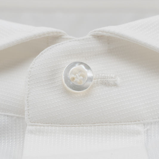 750$ ISAIA "Mix" Dress Shirt  French Cuffs Hand-Sewn White Oxford Cotton 18 - 45