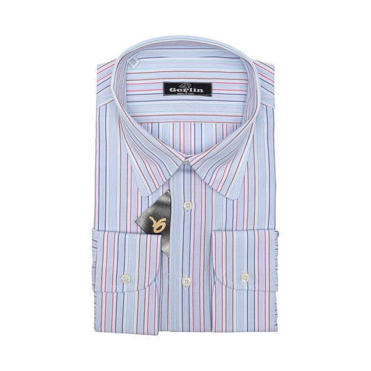 690$ LUXURY GERLIN Shirt Striped Light Blue Cotton 16 - 41 4E BIJAN