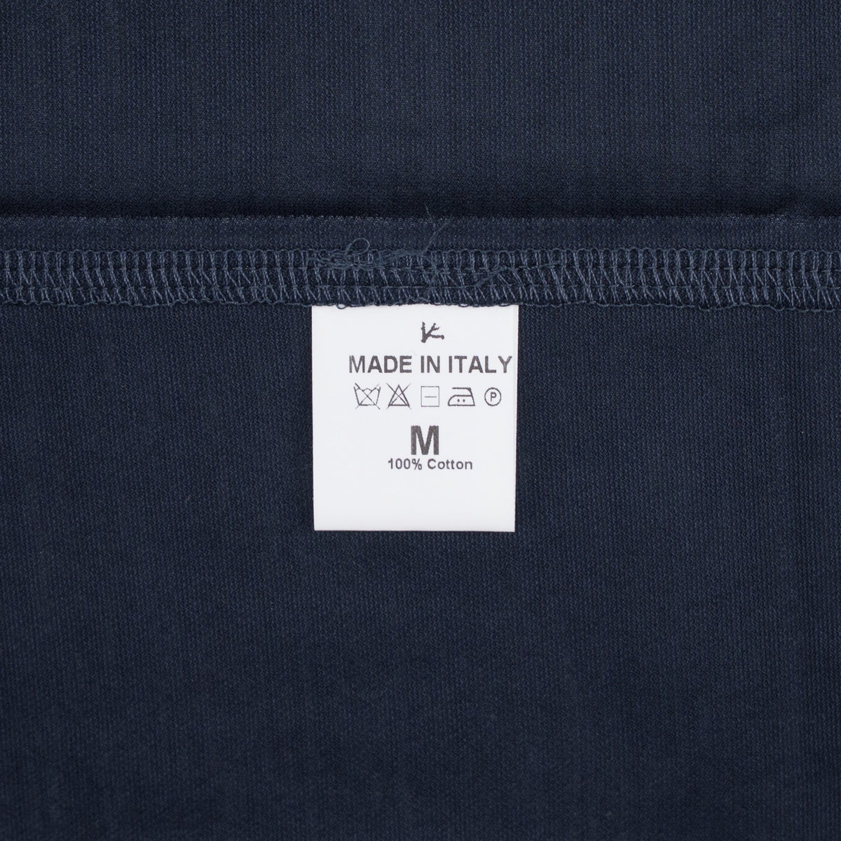 850$ ISAIA Blue Navy Camp Collar Polo Long Sleeve 100% Cotton Lisle Size M